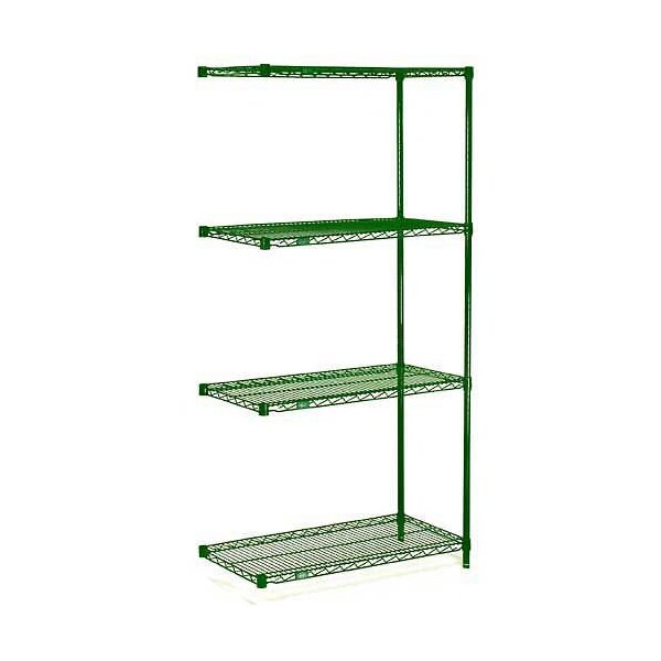 Nexel Wire Shelving Add-On, Green Epoxy, 36W X 18D X 63H A18366G - main